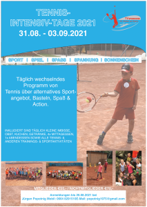 TENNIS-INTENSIV-TAGE 2021 (31.08.-03.09.2021)
